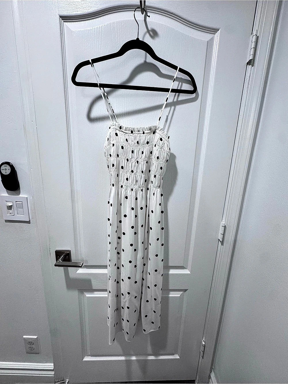 H&M Polka Dot Midi Dress in White & Black Size Medium NWT